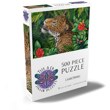 Darstellung des Puzzle Motivs Leopard’s Gaze Wildlife - Laurie Prindle 500 Puzzle Schachtel Ansicht2
