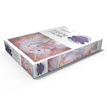 Darstellung des Puzzle Motivs Licorne Florale Fantasy Unicorn - Laurie Prindle 500 Puzzle Schachtel Ansicht1
