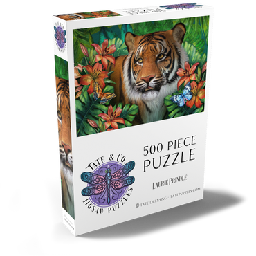 Darstellung des Puzzle Motivs Tiger Lily Animal Wildlife - Laurie Prindle 500 Puzzle Schachtel Ansicht2