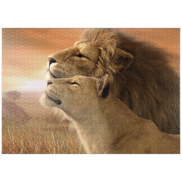 Darstellung des Puzzle Motivs puzzleplate A Tender Moment Wildlife - Laurie Prindle 1000 Puzzle