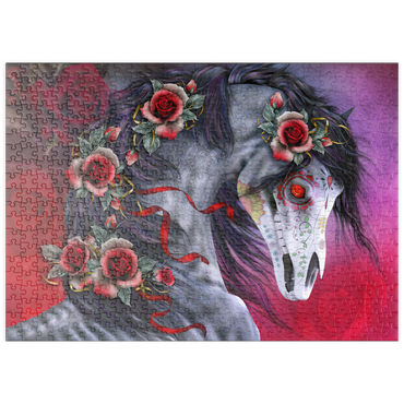 Darstellung des Puzzle Motivs puzzleplate Calavera Fantasy Horse - Laurie Prindle 500 Puzzle