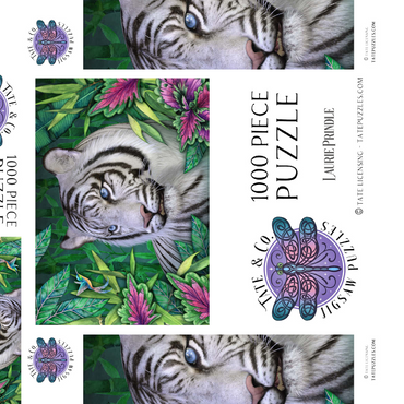 Darstellung des Puzzle Motivs White Tiger Animal Wildlife - Laurie Prindle 1000 Puzzle Schachtel 3D Modell