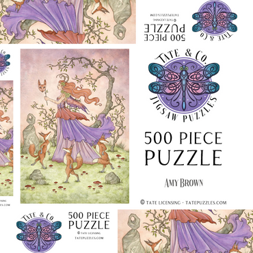 Darstellung des Puzzle Motivs Fox Dance fairy - Amy Brown 500 Puzzle Schachtel 3D Modell