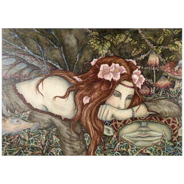 Darstellung des Puzzle Motivs puzzleplate Fairy And Goblin fantasy – Amy Brown 1000 Puzzle