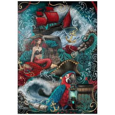 Darstellung des Puzzle Motivs puzzleplate Pirate Cove Parrot and Mermaid - Sheena Pike 1000 Puzzle