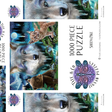 Darstellung des Puzzle Motivs Magic Wolf and Friends Lynx and Bear - Sheena Pike 1000 Puzzle Schachtel 3D Modell