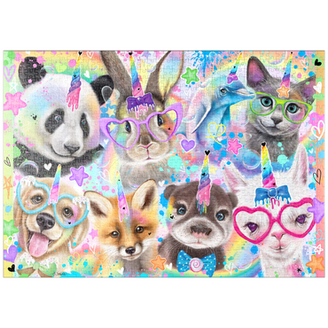 Darstellung des Puzzle Motivs puzzleplate Rainbow Cuties Baby Animals - Sheena Pike 1000 Puzzle