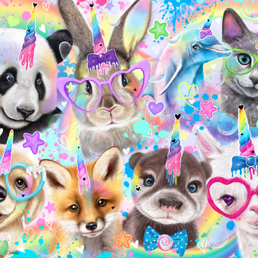 Darstellung des Puzzle Motivs Rainbow Cuties Baby Animals - Sheena Pike 1000 Puzzle 3D Modell