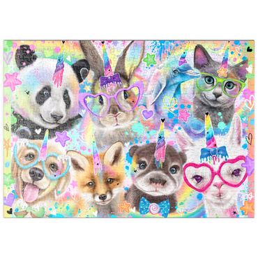 Darstellung des Puzzle Motivs puzzleplate Rainbow Cuties Baby Animals - Sheena Pike 500 Puzzle