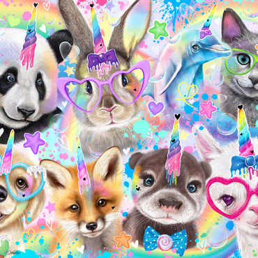 Darstellung des Puzzle Motivs Rainbow Cuties Baby Animals - Sheena Pike 500 Puzzle 3D Modell