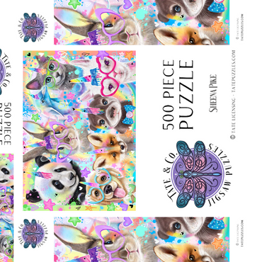 Darstellung des Puzzle Motivs Rainbow Cuties Baby Animals - Sheena Pike 500 Puzzle Schachtel 3D Modell