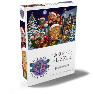 Darstellung des Puzzle Motivs Christmas Cats - Brigid Ashwood 1000 Puzzle Schachtel Ansicht2