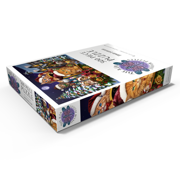 Darstellung des Puzzle Motivs Christmas Cats - Brigid Ashwood 500 Puzzle Schachtel Ansicht1