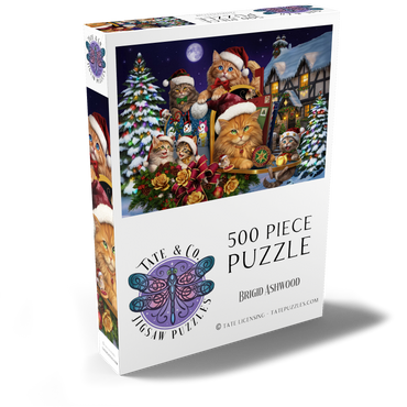 Darstellung des Puzzle Motivs Christmas Cats - Brigid Ashwood 500 Puzzle Schachtel Ansicht2