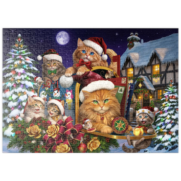 Darstellung des Puzzle Motivs puzzleplate Christmas Cats - Brigid Ashwood 500 Puzzle
