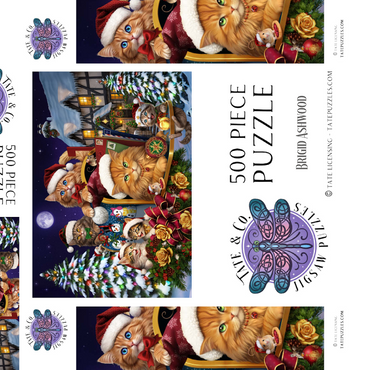 Darstellung des Puzzle Motivs Christmas Cats - Brigid Ashwood 500 Puzzle Schachtel 3D Modell