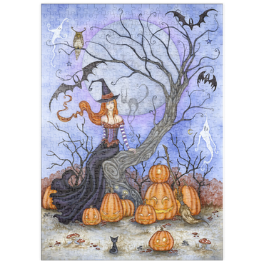 Darstellung des Puzzle Motivs puzzleplate The Halloween Tree witch – Amy Brown 500 Puzzle