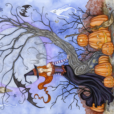 Darstellung des Puzzle Motivs The Halloween Tree witch – Amy Brown 500 Puzzle 3D Modell