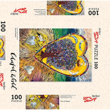 Darstellung des Puzzle Motivs Tree of Storks 100 Puzzle Schachtel 3D Modell