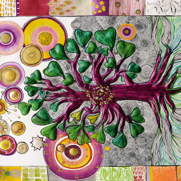 Darstellung des Puzzle Motivs The Fair Gingko Tree 1000 Puzzle 3D Modell