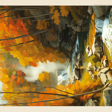 Darstellung des Puzzle Motivs Hot Springs National Park: Autumn Steam 1000 Puzzle 3D Modell