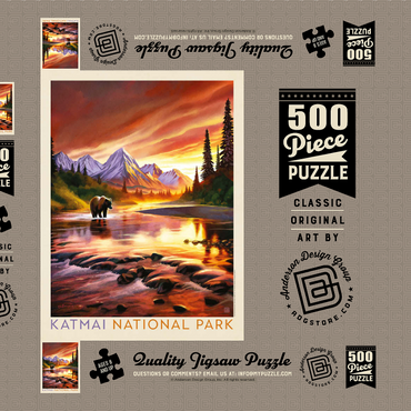 Darstellung des Puzzle Motivs Katmai National Park: Evening Glow 500 Puzzle Schachtel 3D Modell
