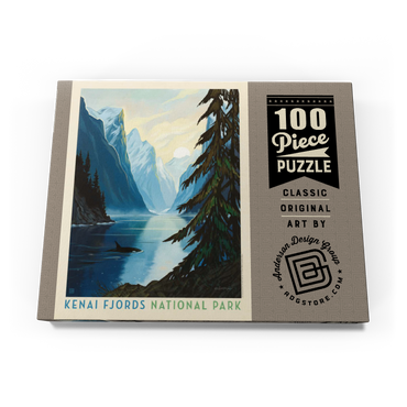 Darstellung des Puzzle Motivs Kenai Fjords National Park: Orca 100 Puzzle Schachtel Ansicht3