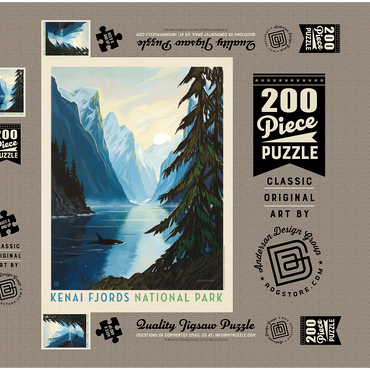 Darstellung des Puzzle Motivs Kenai Fjords National Park: Orca 200 Puzzle Schachtel 3D Modell