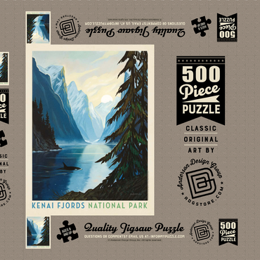 Darstellung des Puzzle Motivs Kenai Fjords National Park: Orca 500 Puzzle Schachtel 3D Modell
