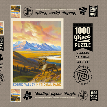 Darstellung des Puzzle Motivs Kobuk Valley National Park: Caribou Country 1000 Puzzle Schachtel 3D Modell