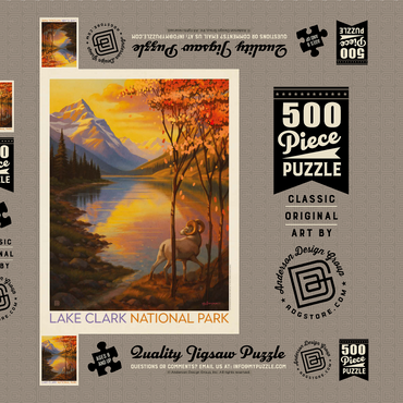 Darstellung des Puzzle Motivs Lake Clark National Park: Autumn Glow 500 Puzzle Schachtel 3D Modell