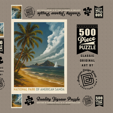 Darstellung des Puzzle Motivs National Park of American Samoa: Sea Breeze 500 Puzzle Schachtel 3D Modell