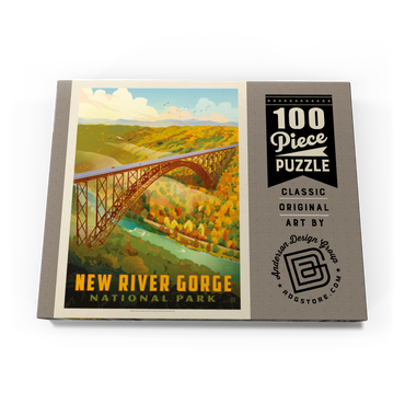 Darstellung des Puzzle Motivs New River Gorge: Bird's Eye View 100 Puzzle Schachtel Ansicht3