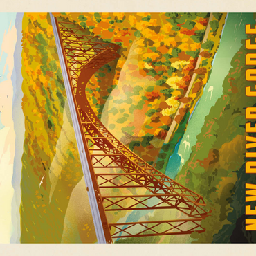 Darstellung des Puzzle Motivs New River Gorge: Bird's Eye View 100 Puzzle 3D Modell