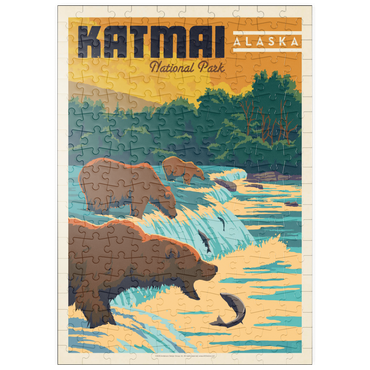 Darstellung des Puzzle Motivs puzzleplate Katmai National Park: Alaska Bears Fishing at Brooks Falls 200 Puzzle