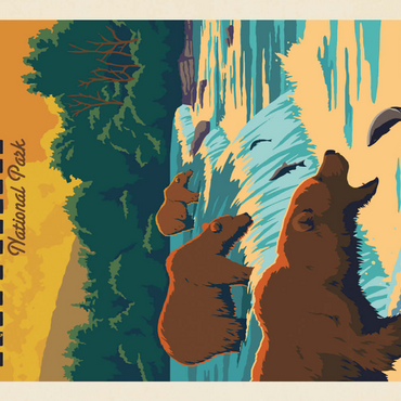 Darstellung des Puzzle Motivs Katmai National Park: Alaska Bears Fishing at Brooks Falls 200 Puzzle 3D Modell