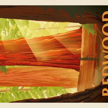 Darstellung des Puzzle Motivs Redwood National And State Parks: Sun Beams 1000 Puzzle 3D Modell