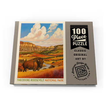 Darstellung des Puzzle Motivs Theodore Roosevelt National Park: Bison Country 100 Puzzle Schachtel Ansicht3