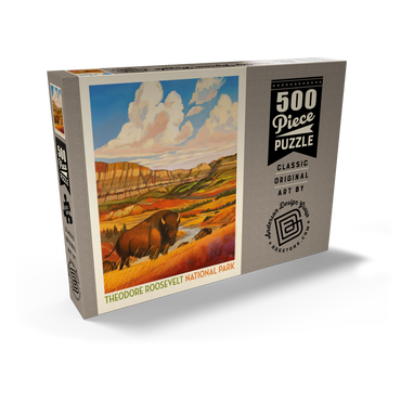 Darstellung des Puzzle Motivs Theodore Roosevelt National Park: Bison Country 500 Puzzle Schachtel Ansicht2
