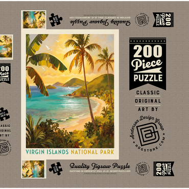 Darstellung des Puzzle Motivs Virgin Islands National Park: Shimmering Shoreline 200 Puzzle Schachtel 3D Modell
