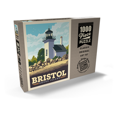 Darstellung des Puzzle Motivs Bristol, Rhode Island: Bristol Ferry Lighthouse 1000 Puzzle Schachtel Ansicht2