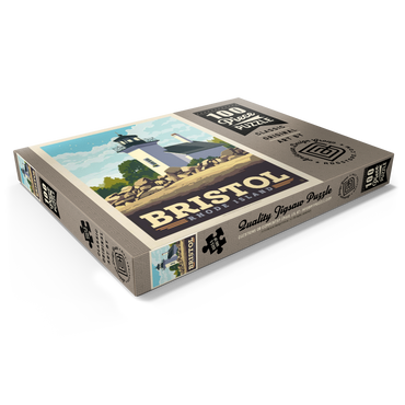 Darstellung des Puzzle Motivs Bristol, Rhode Island: Bristol Ferry Lighthouse 100 Puzzle Schachtel Ansicht1