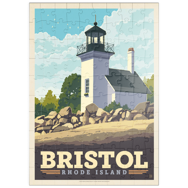 Darstellung des Puzzle Motivs puzzleplate Bristol, Rhode Island: Bristol Ferry Lighthouse 100 Puzzle