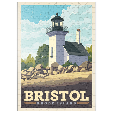 Darstellung des Puzzle Motivs puzzleplate Bristol, Rhode Island: Bristol Ferry Lighthouse 200 Puzzle