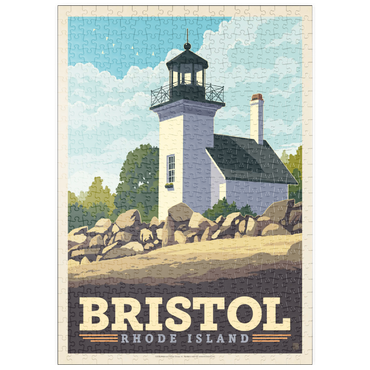 Darstellung des Puzzle Motivs puzzleplate Bristol, Rhode Island: Bristol Ferry Lighthouse 500 Puzzle