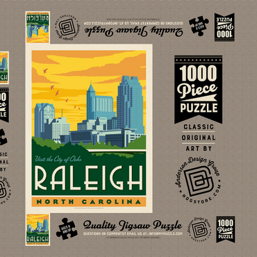 Darstellung des Puzzle Motivs Raleigh, North Carolina 1000 Puzzle Schachtel 3D Modell