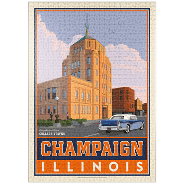 Darstellung des Puzzle Motivs puzzleplate American College Towns: Champaign, IL 1000 Puzzle
