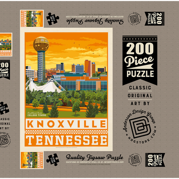 Darstellung des Puzzle Motivs American College Towns: Knoxville, TN 200 Puzzle Schachtel 3D Modell