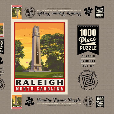 Darstellung des Puzzle Motivs American College Towns: Raleigh, NC 1000 Puzzle Schachtel 3D Modell