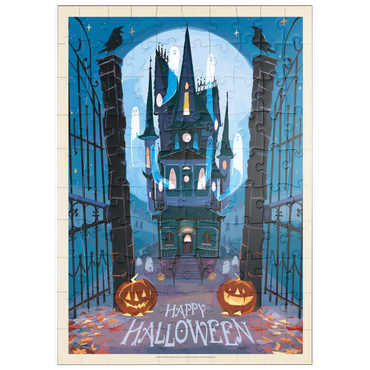 Darstellung des Puzzle Motivs puzzleplate A Happy Halloween: Vintage Poster Puzzle 100 Puzzle